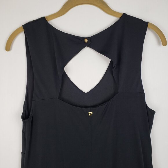 Thalia Sodi Side Ruffle Dress Black Sleeveless Occasion Cutout Womens Size M - Picture 5 of 8